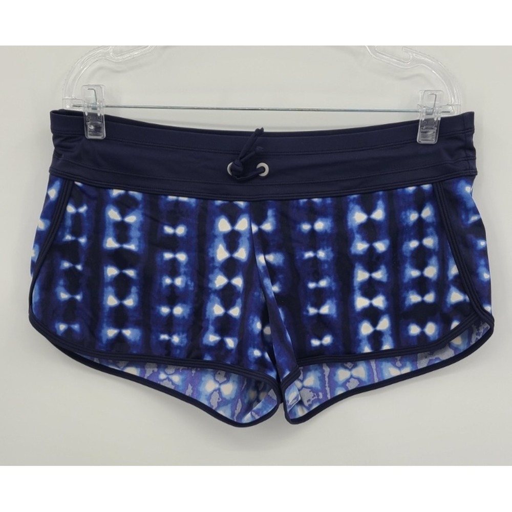 Athleta Mashiko Kata Active Swim Shorts Size M Blue Tie-Dye SUP Surf Run Beach - Picture 3 of 10